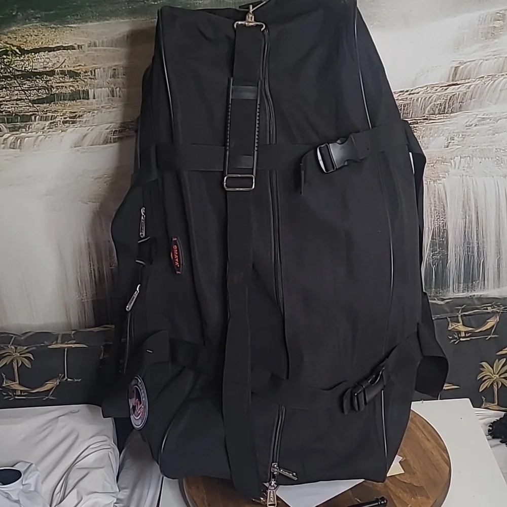New with tag! Omaya Oversized Black Travel Over the Shoulder Duffel Utility Bag